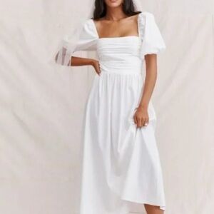 Reformation White Rachelle Midi Dress